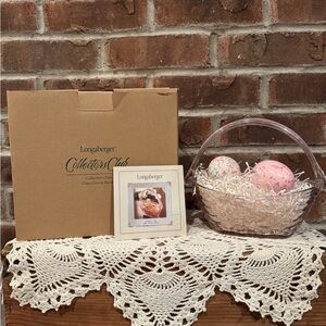 Longaberger collectors club pink glass easter crocus basket